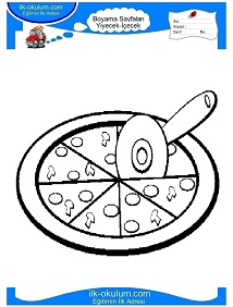 Çocuklar İçin Pizza Boyama Sayfaları 